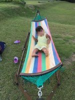 TOYMOCK「トイモック」はどこでも遊べるハンモック!!アウトドアにもってこいだよ~(^-^)