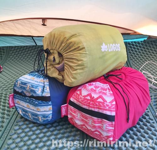 コールマンとロゴスのシュラフ