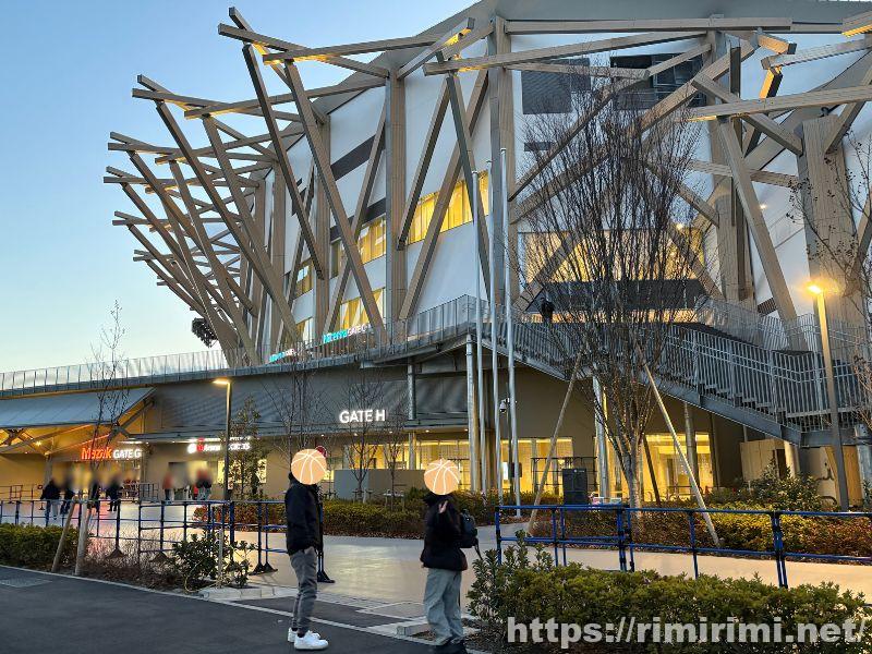 Bリーグ観戦のために訪れたIGアリーナの外観